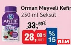 SEK ORMAN MEYVELİ KEFİR 250 ML
